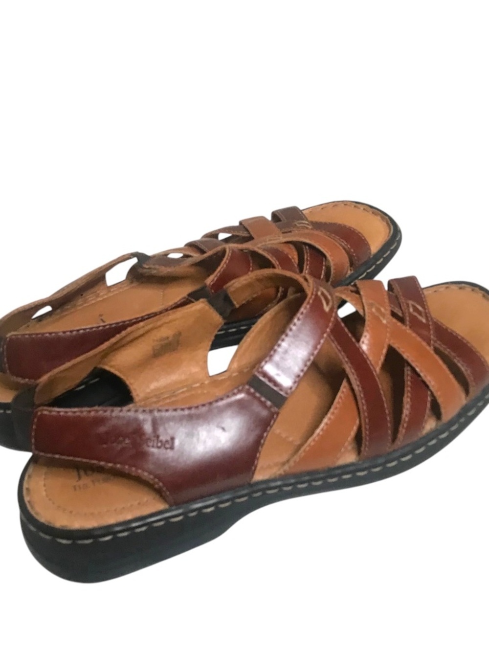 Josef Seibel Women's EU 42 US 11 Leather Fisherman Slingback Comfort Sandals